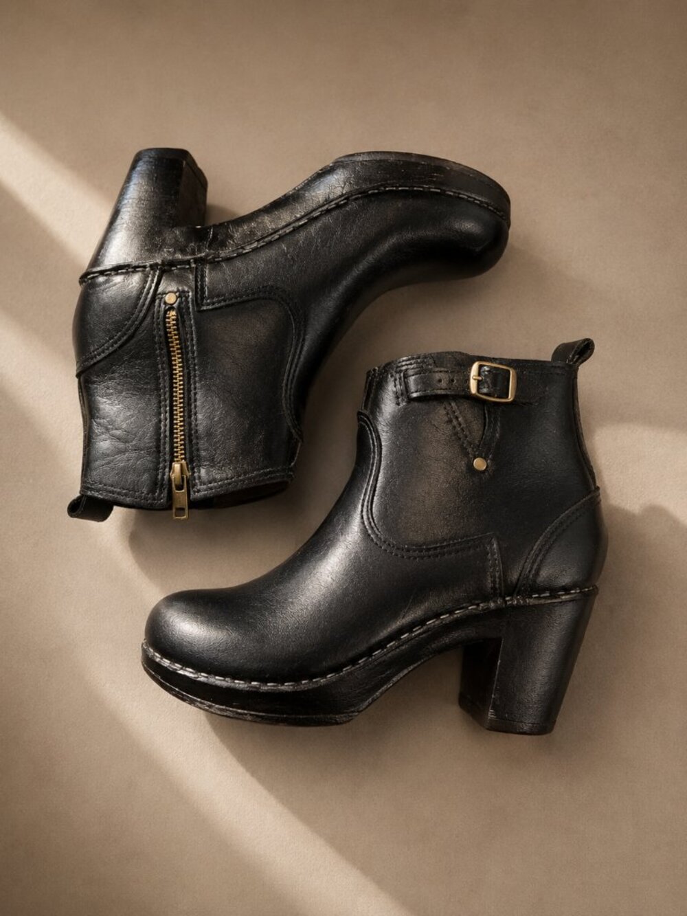 NO. 6 Black Heeled Ankle Boots